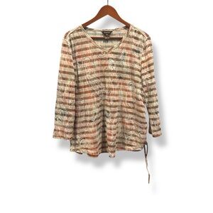 [Multiples] Striped Multicolor Paisley Long Sleeve